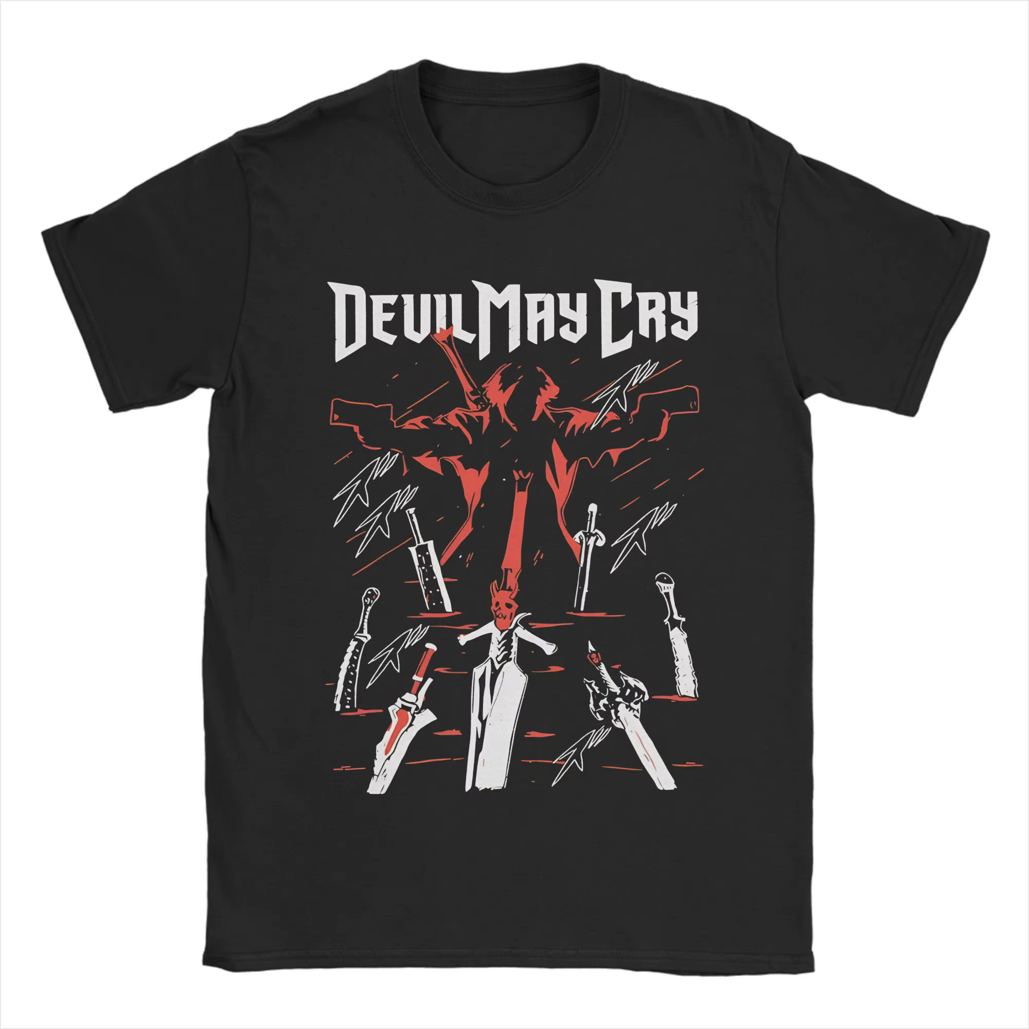 Virgil Funny T-shirt 100% coton D-Devil May Cry pour hommes