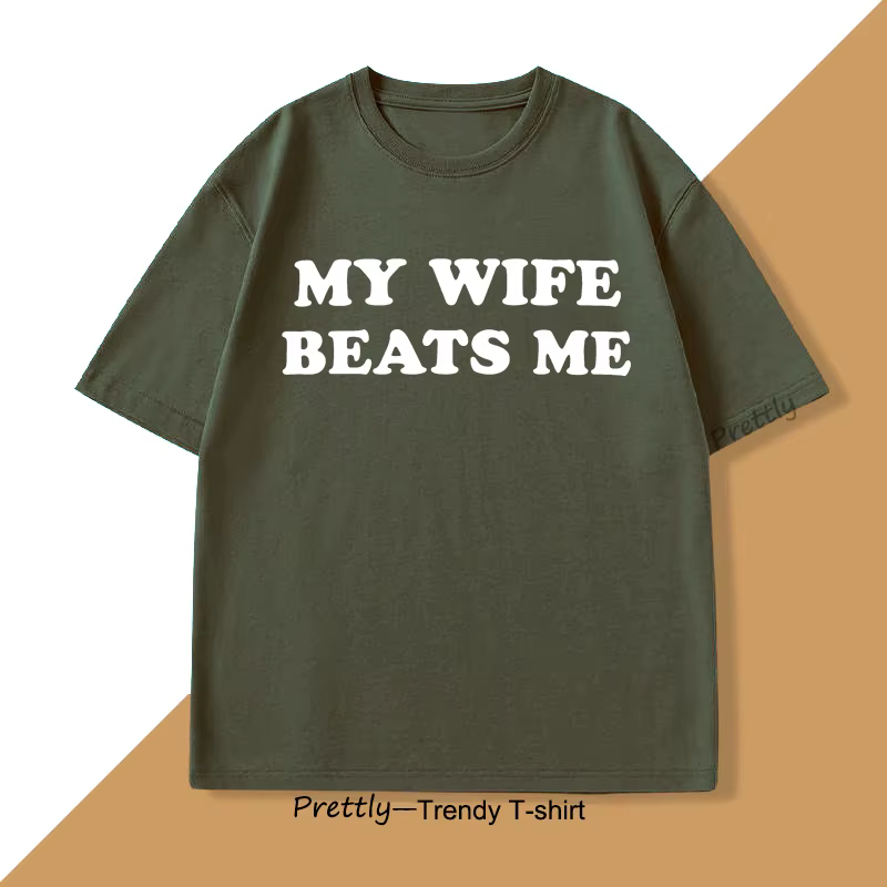 Ma femme me bat t-shirt drôle mari