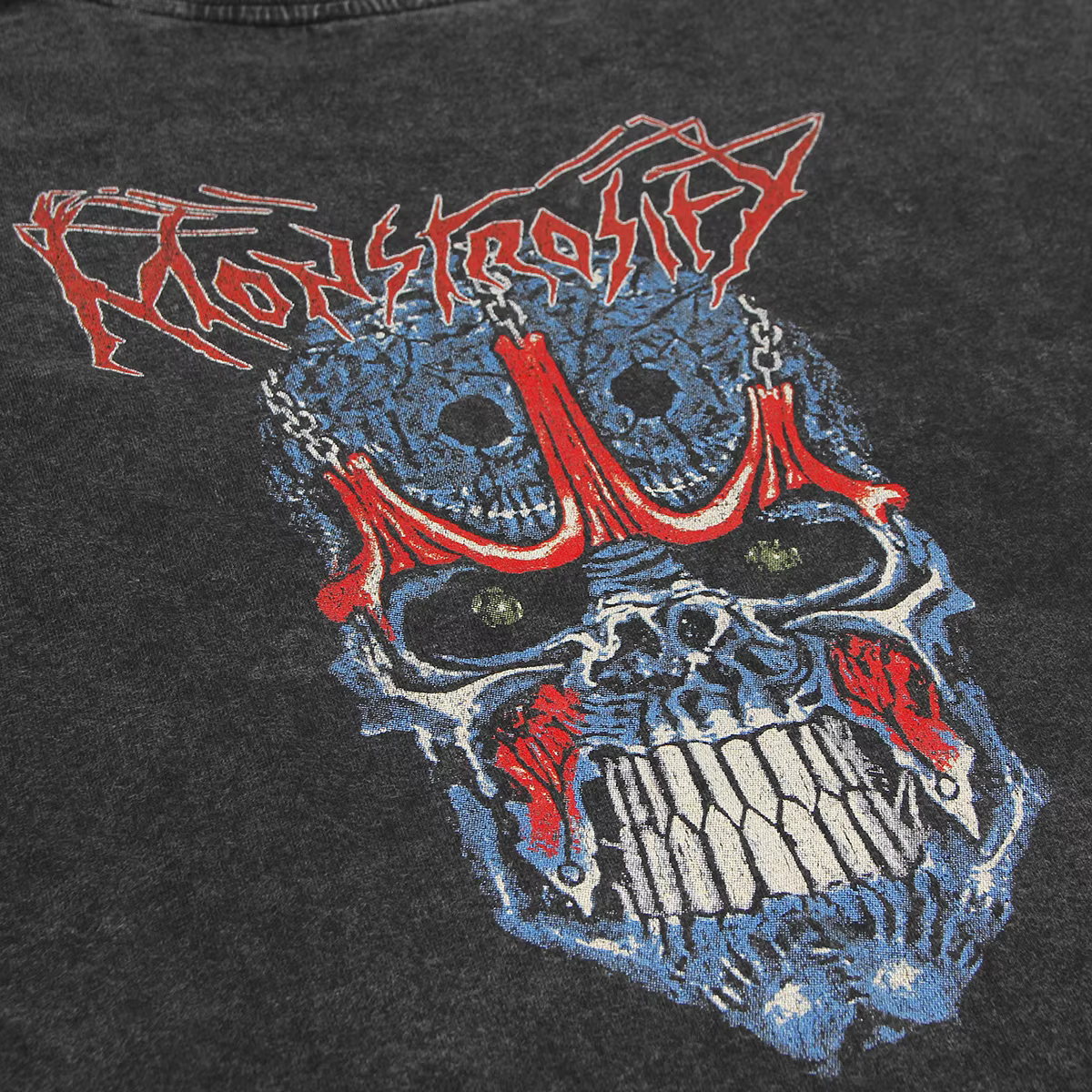 Monstrosity T-Shirt 80S Death Metal Malevolent Creation lavé ample épaule tombante rétro coton manches courtes chemise