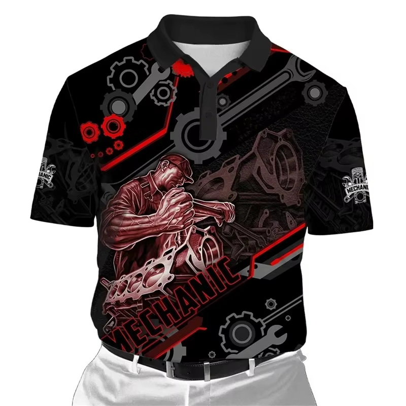 Polo mécanique imprimé 3D pour hommes