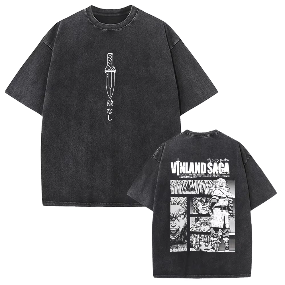 VINLAND SAGA Manga T-shirt graphique Thorfinn Vintage lavé surdimensionné