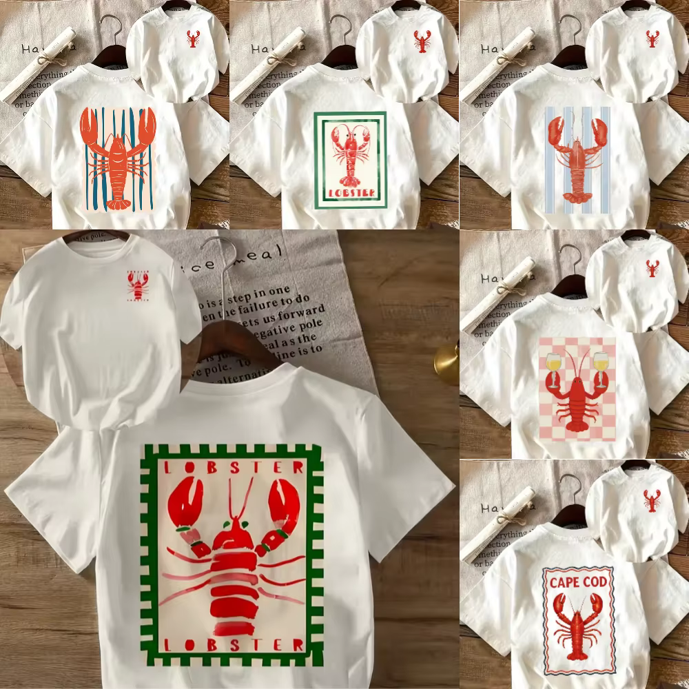 T-shirt pour femme avec motif homard rétro