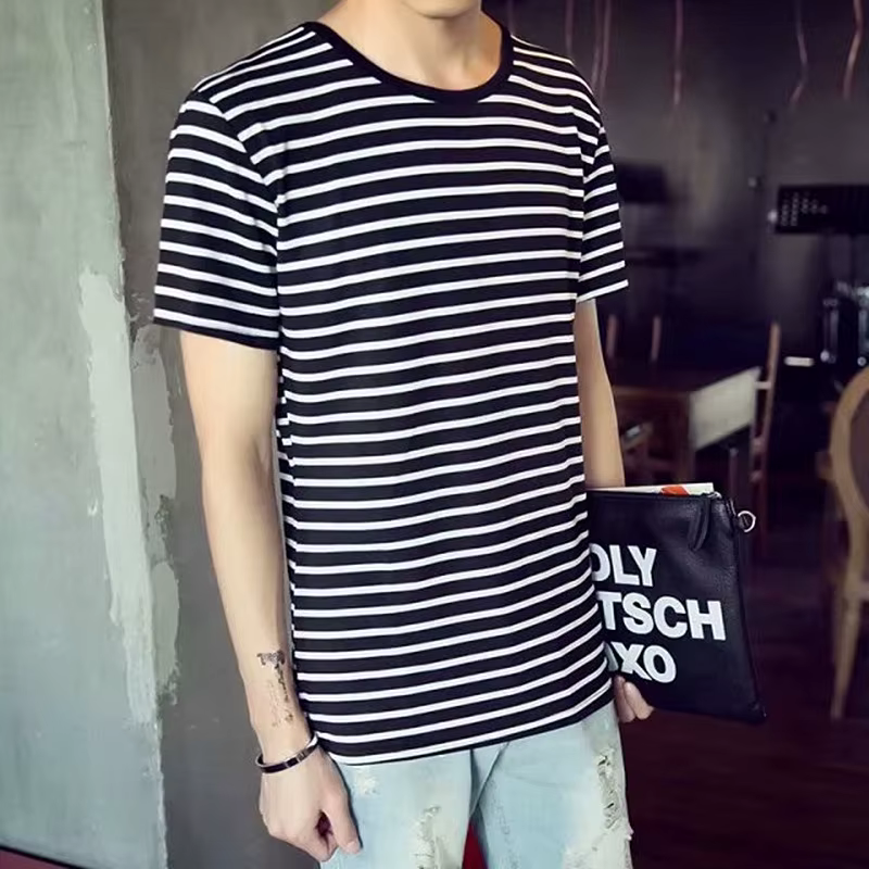 MRMT 2026 Nouveaux T-shirts Rayés pour Hommes – T-shirt à Manches Courtes Rayé pour Homme – Hauts et Tees à Col Rond pour Vêtements Masculins