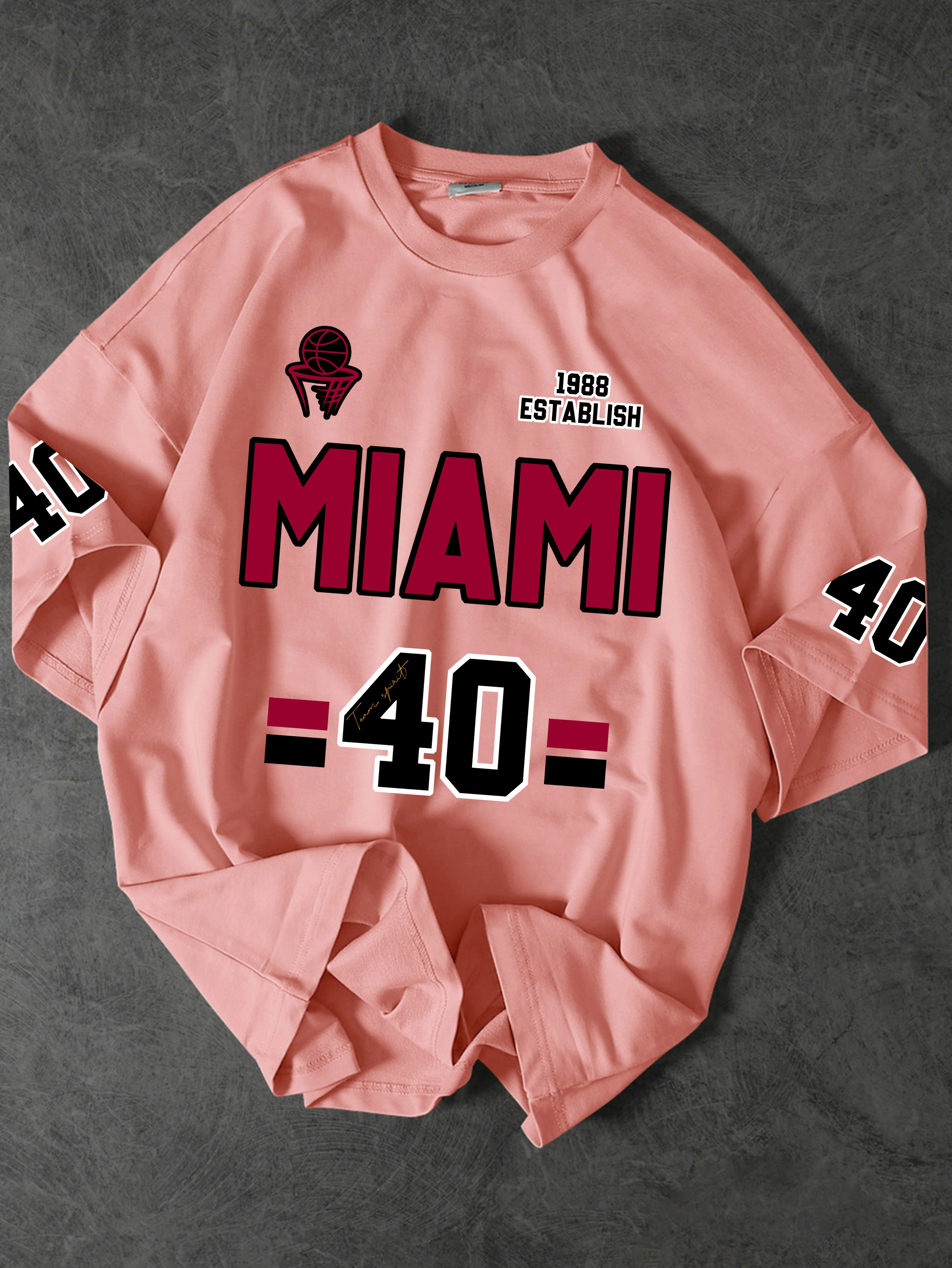 T-shirt graphique vintage en jersey de sport « Miami 1988 »