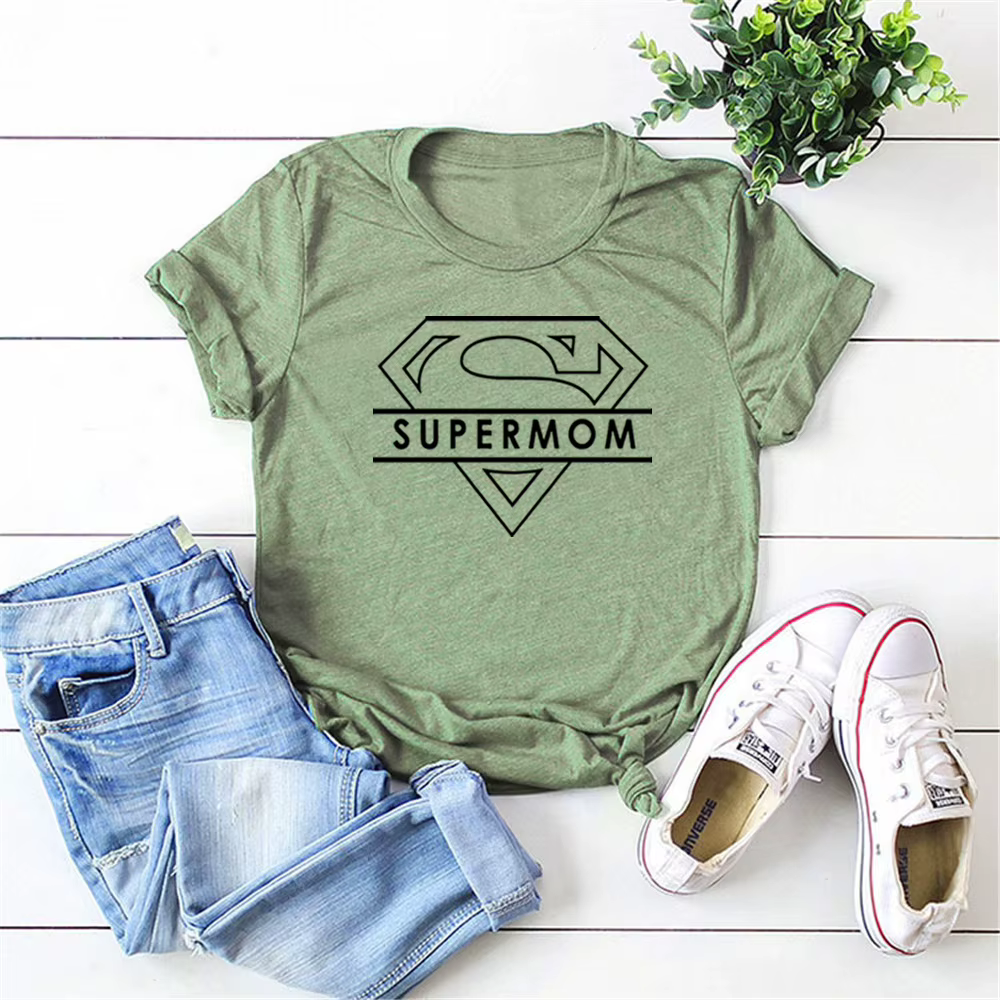 T-shirt drôle Super maman rétro