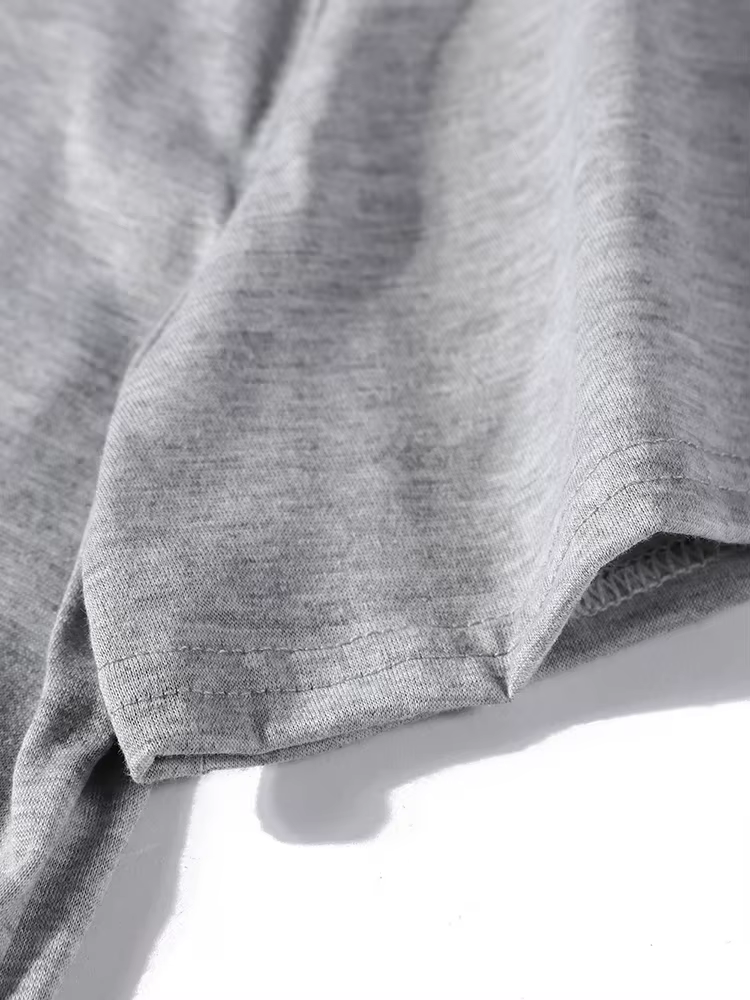 Gris couleur unie vêtements hommes t-shirts de haute qualité nouveau t-shirt été décontracté couverture en coton Hip