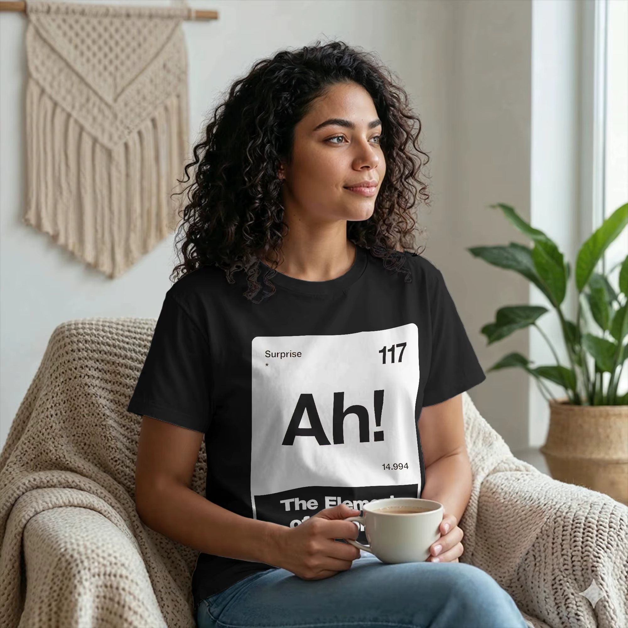 Ah! T-shirt décontracté en coton à col rond et manches courtes pour hommes et femmes