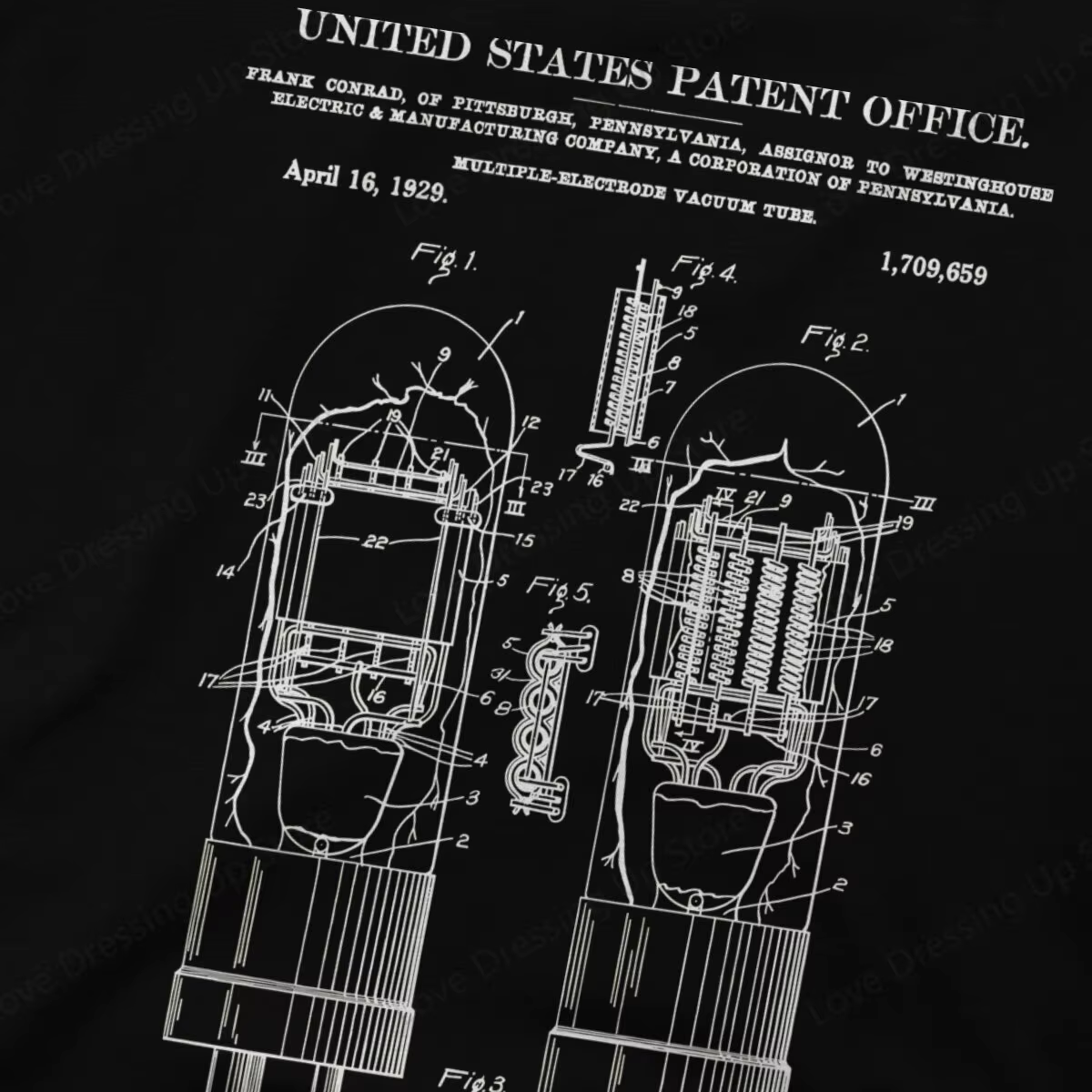 T-shirt en coton avec tube sous vide électronique pour homme