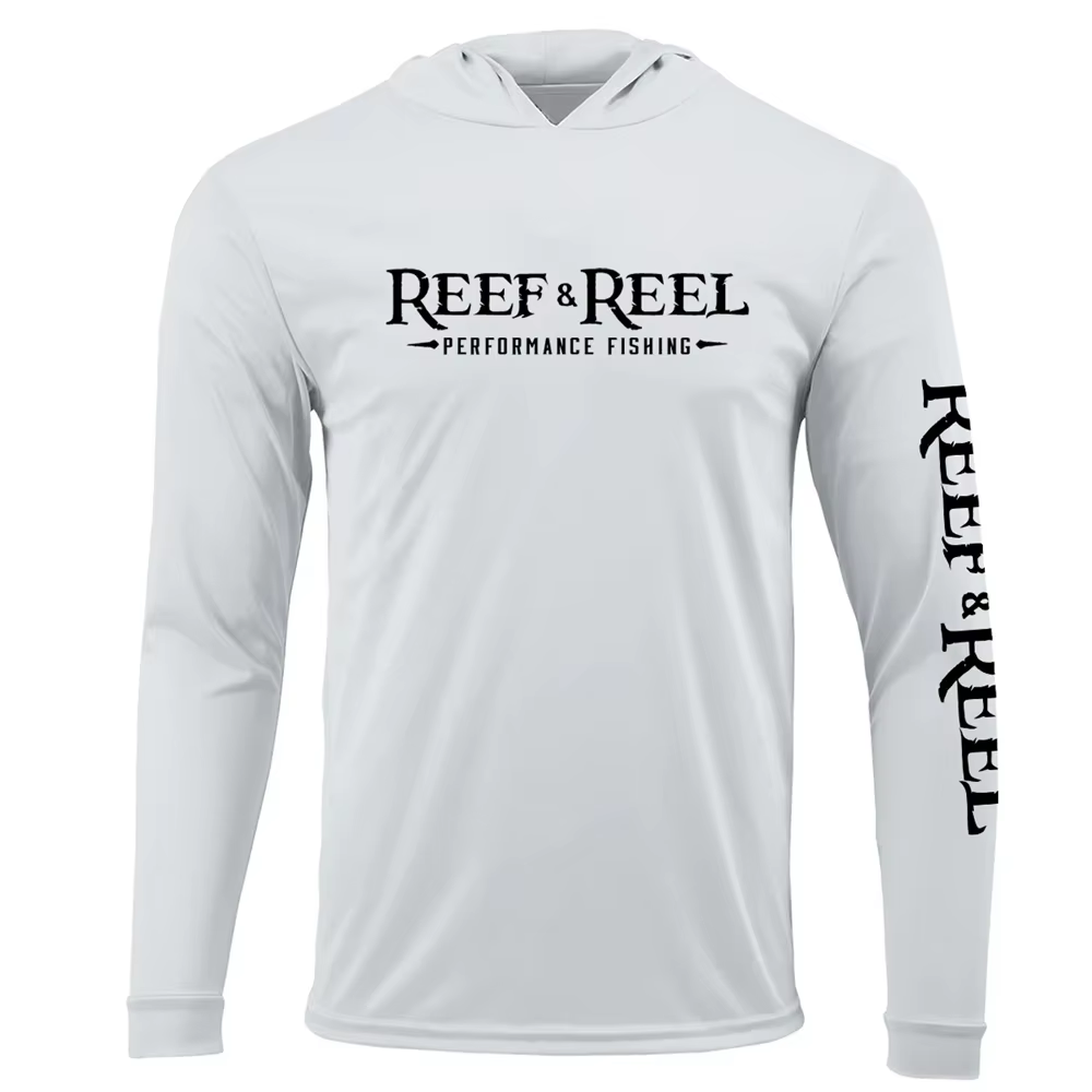 Reef & Reel Fishing Apparel Summer Outdoor Long Sleeve T-shirt With Hood Sun Protection Breathable Angling Clothing Homme Peche