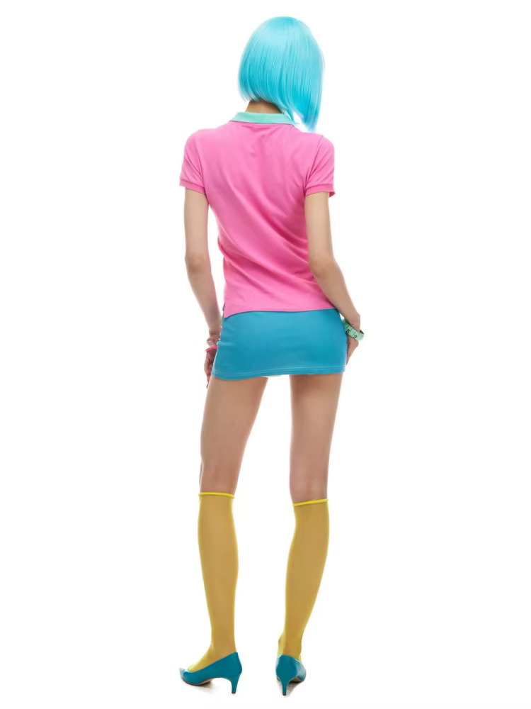 Polo rose à imprimé graphique et col contrastant pour femme