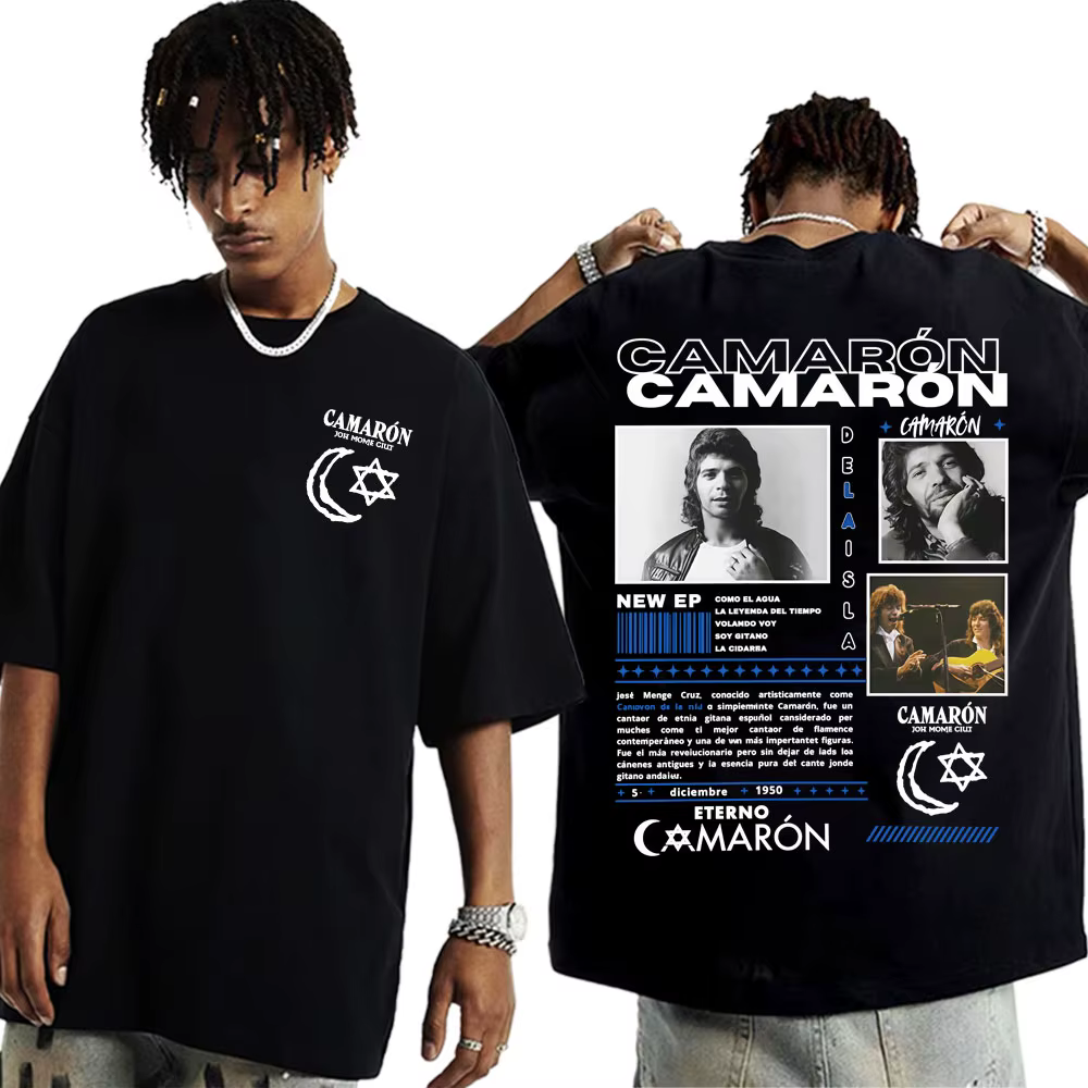 Groupe de Rock Camaron Delaisla Tour 2025 T-shirt graphique hommes femmes décontracté coton haute qualité T-shirts