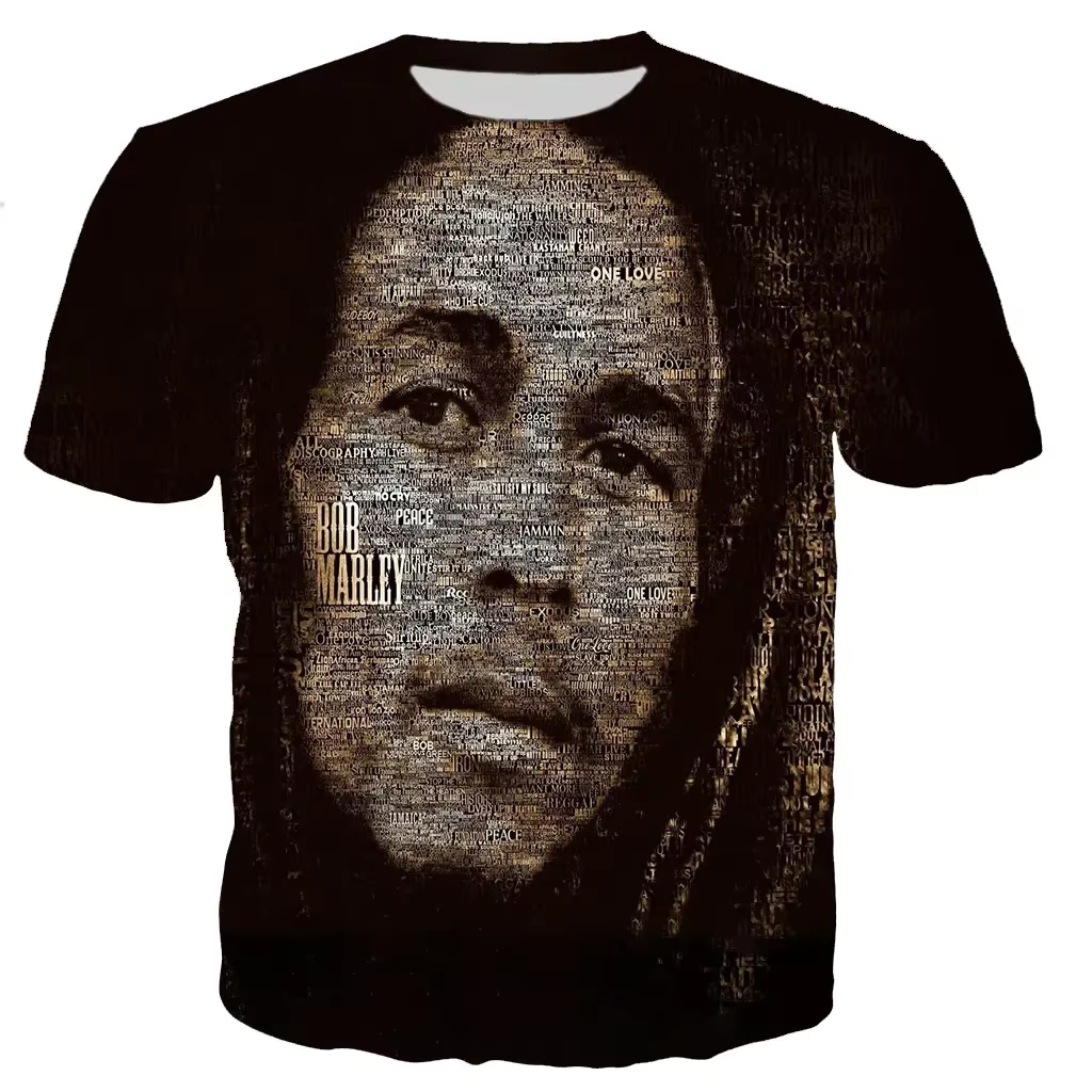 Bob Marley 3D T-shirt imprimé hommes femmes mode décontracté Style Harajuku à manches courtes rappeur chanteur