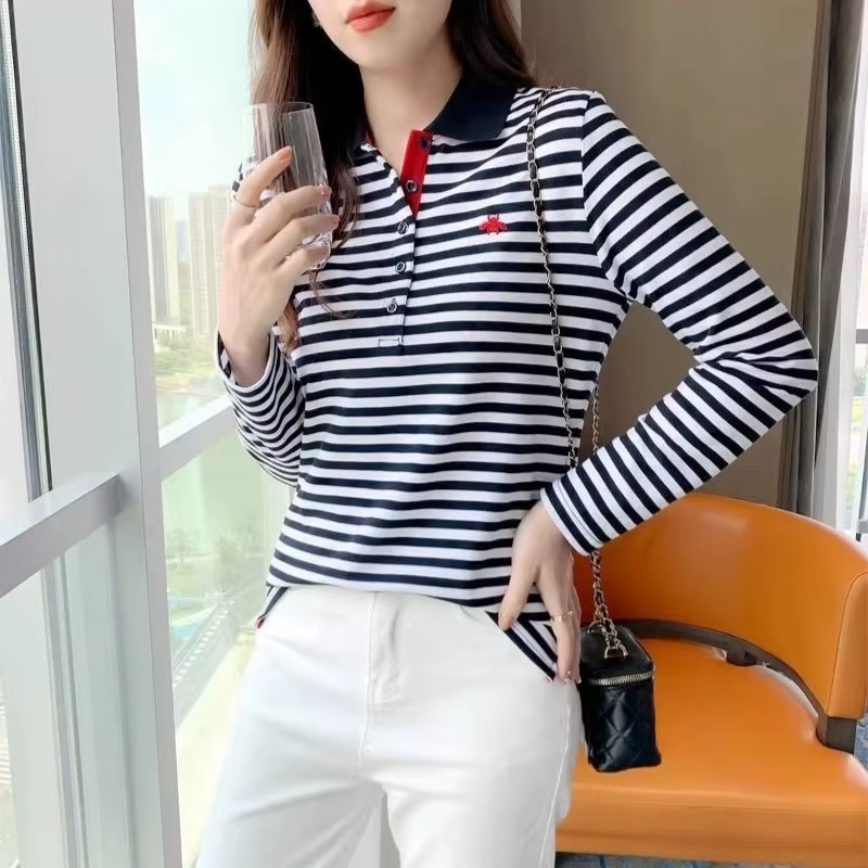 T-shirt polo amincissant coréen pour femme