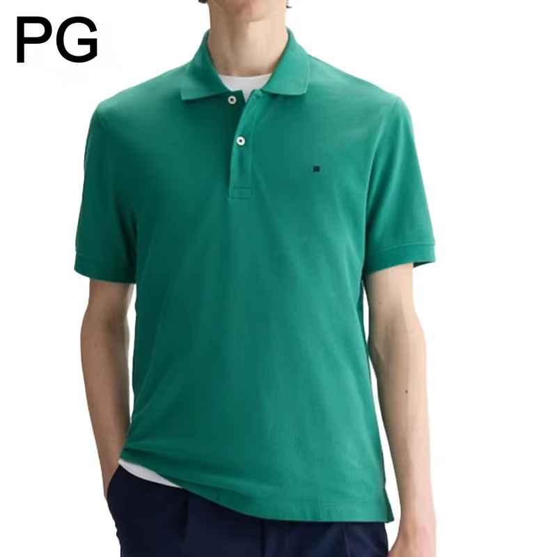 PG Small Logo Polo en coton brodé de couleur unie à manches courtes pour homme