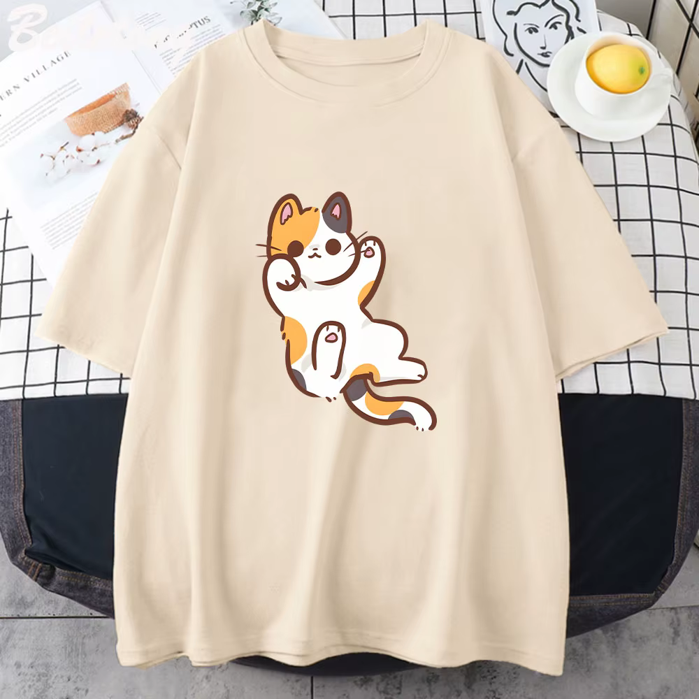 T-shirt graphique Calico Cat pour femme