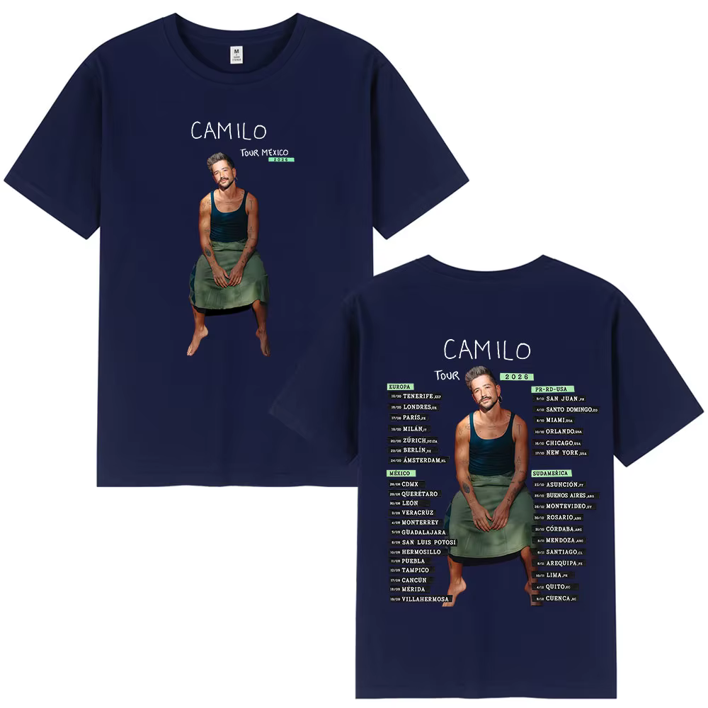 T-shirts de la tournée 2026 du chanteur Camilo
