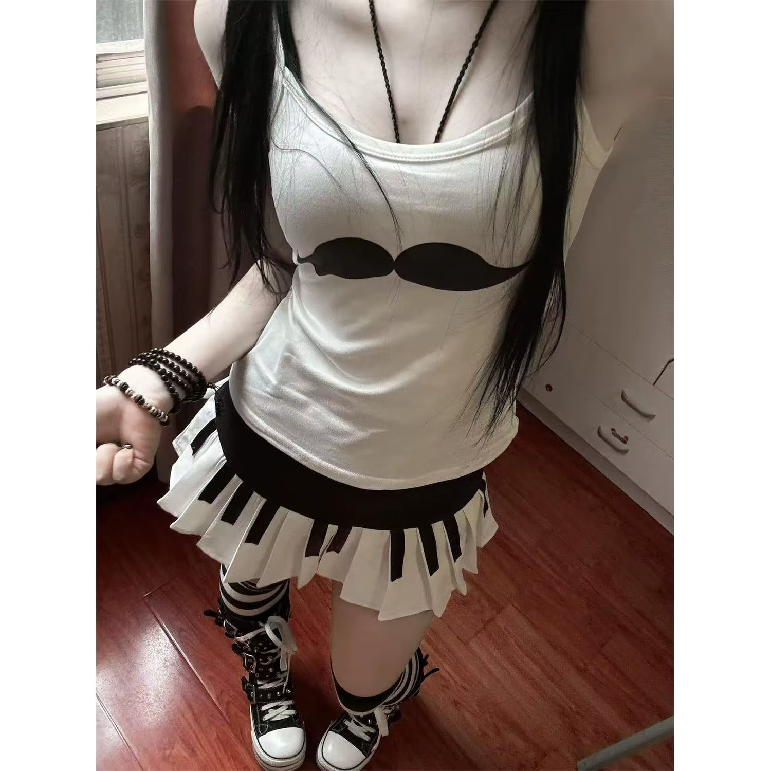 Débardeur japonais Harajuku imprimé moustache pour femme