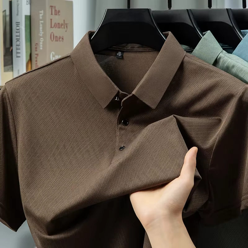 Polo Minimaliste Uni pour Hommes – Tissu Fin – Idéal pour le Quotidien