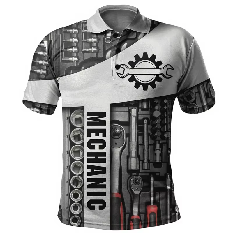 Polo mécanique imprimé 3D pour hommes