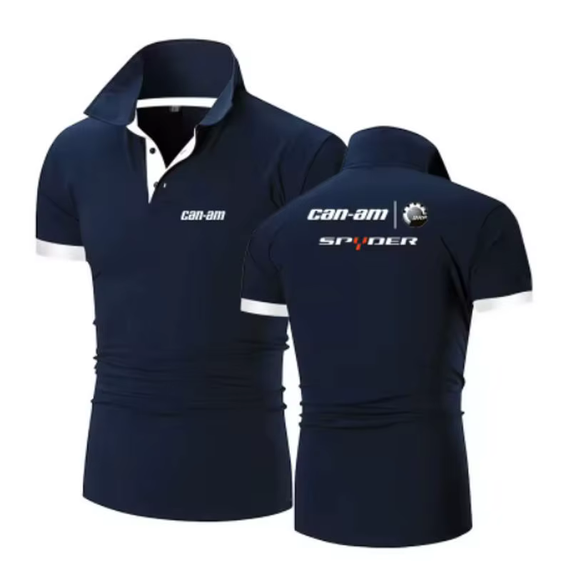 Nouveau Polo Homme Tendance 2026 Couleur Unie Can-Am Team Motorcycles Manches Courtes