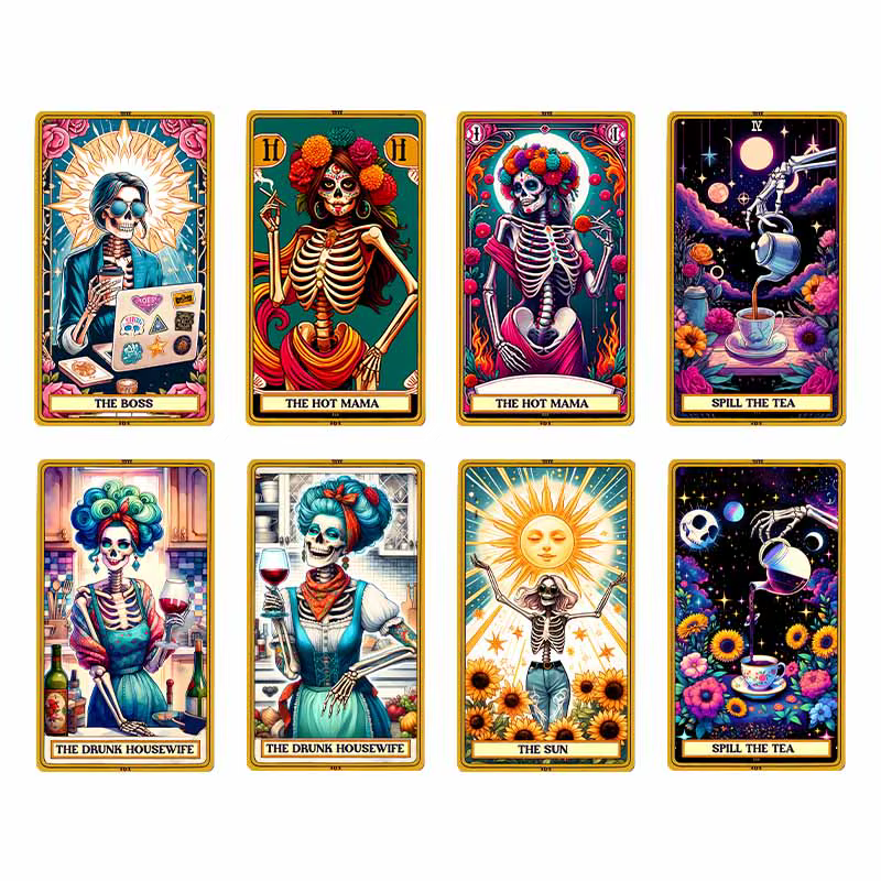 Autocollant de cartes de tarot de transfert DTF pour vêtements, patch thermocollant sur t-shirts, autocollant de transfert de chaleur pour femmes, bricolage personnalisé, mode