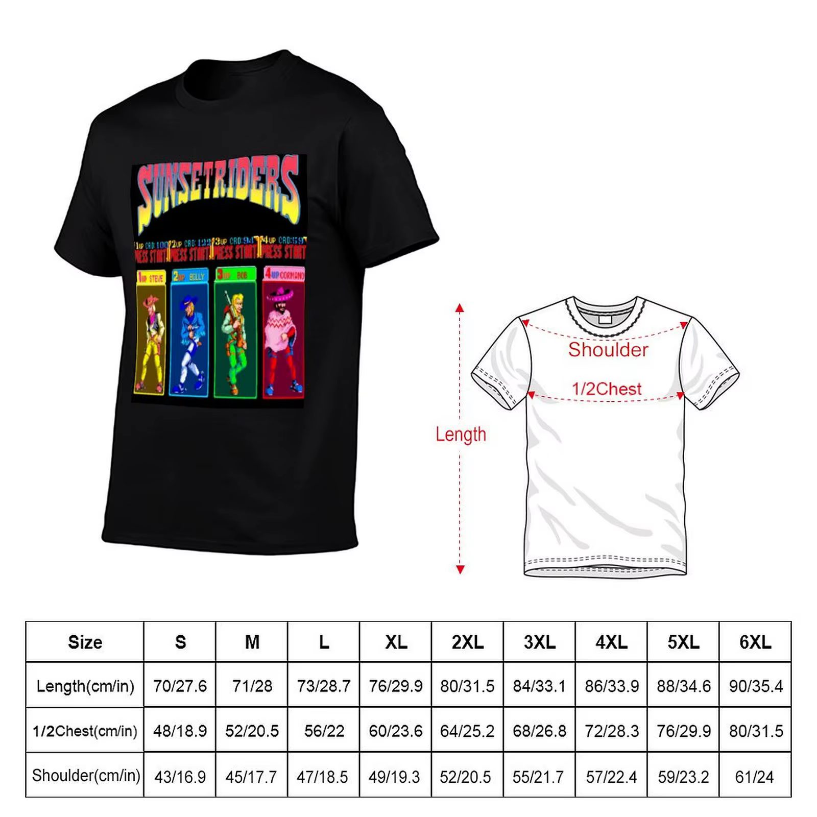 Sunset Riders personnage sélectionner T-Shirt vêtements anime t-shirts hippie