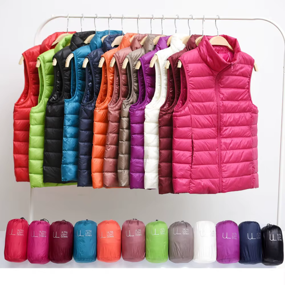 Nouveau Gilet Ultra Léger en Duvet pour Femme 2026 – Veste Sans Manches Slim Portable Coupe-Vent Légère pour Fille