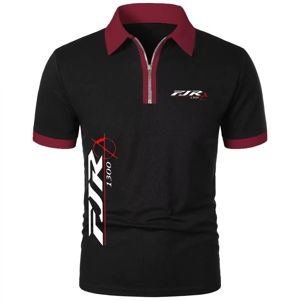 Polos FJR 1300 moto fermeture éclair revers hauts t-shirt Simple confortable léger à manches courtes