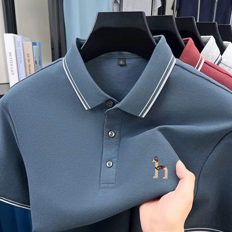 Polo brodé de marque haut de gamme pour homme