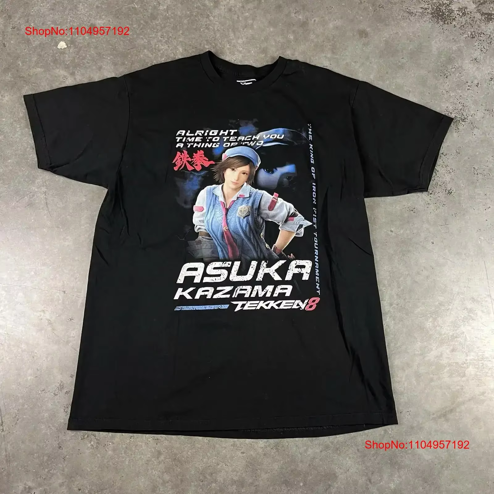 Tekken 8 Asuka Kazuma t-shirt hommes grand jeu vidéo noir NERD pré-own vintage lavé vêtements de créateurs légèrement élégants