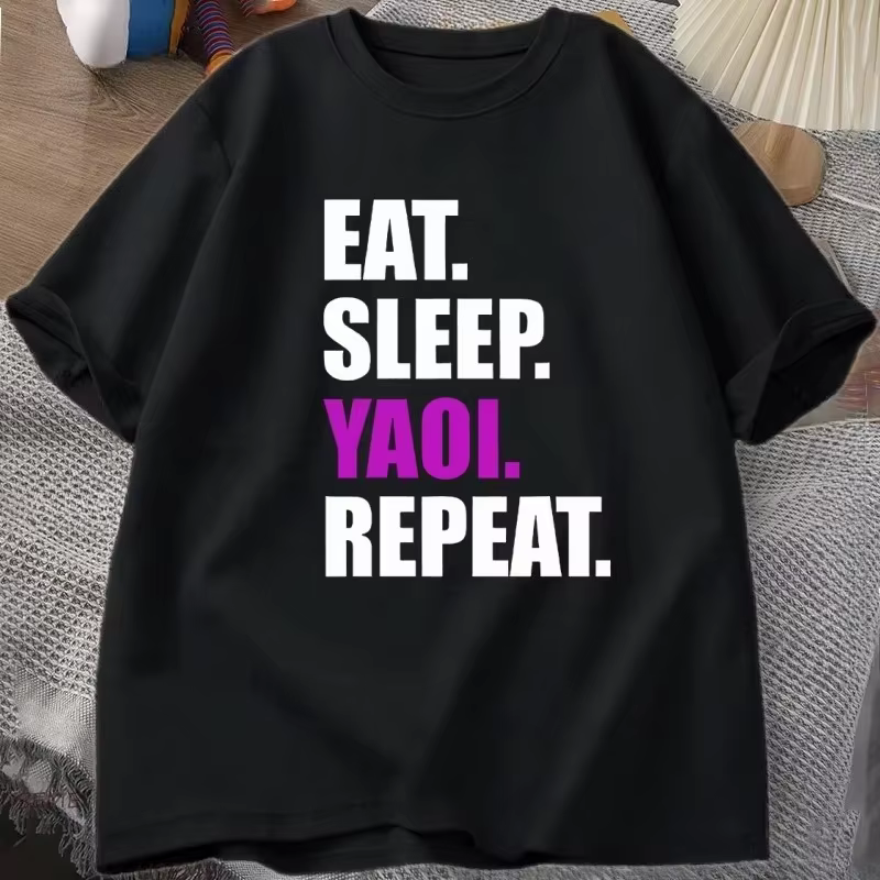 T-shirt 'Eat Sleep Yaoi Repeat' Manga pour hommes et femmes