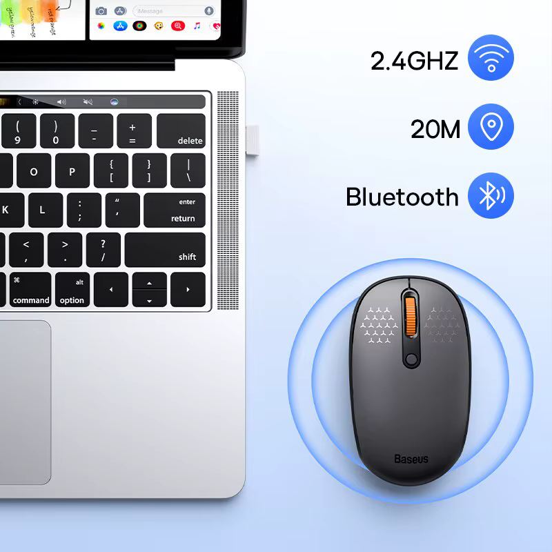 Bas192.- Souris sans fil F01B, Bluetooth 5.0, 1600 ug I, clic silencieux pour MacPle, tablette, ordinateur portable, PC, accessoires de jeu, 2.4G