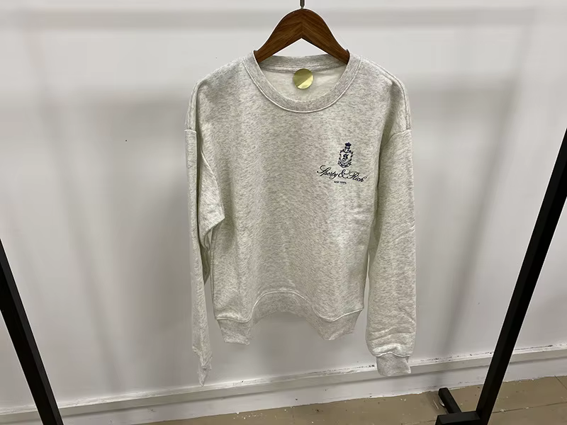Sweat-shirt ras du cou en coton gris marine pour femme