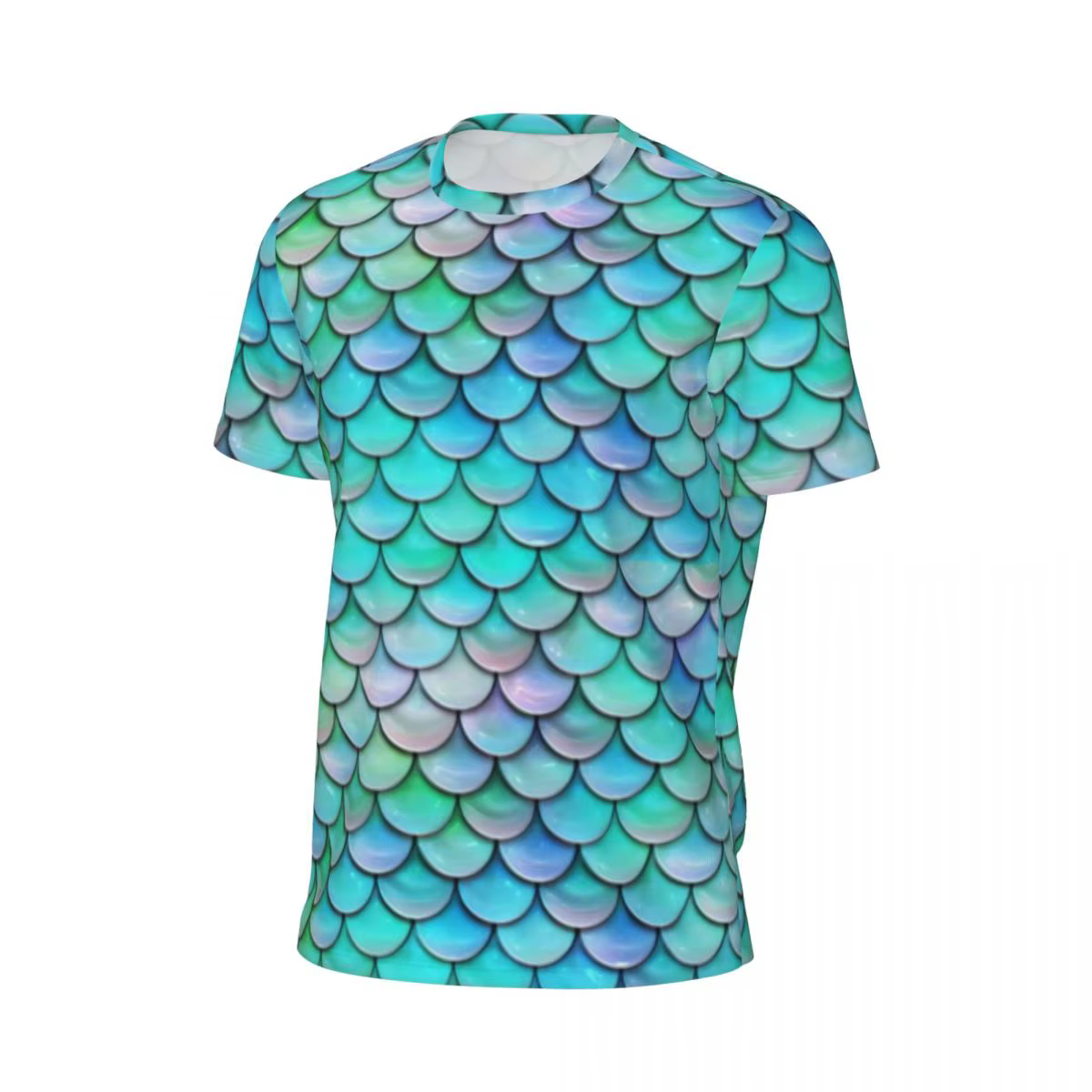 Vêtements de sport sirène mystique t-shirt écailles de poisson colorées T-Shirts populaires homme Streetwear