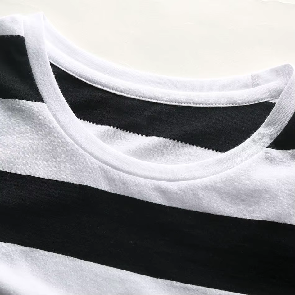 T-shirt rayé arc-en-ciel à manches courtes pour femmes