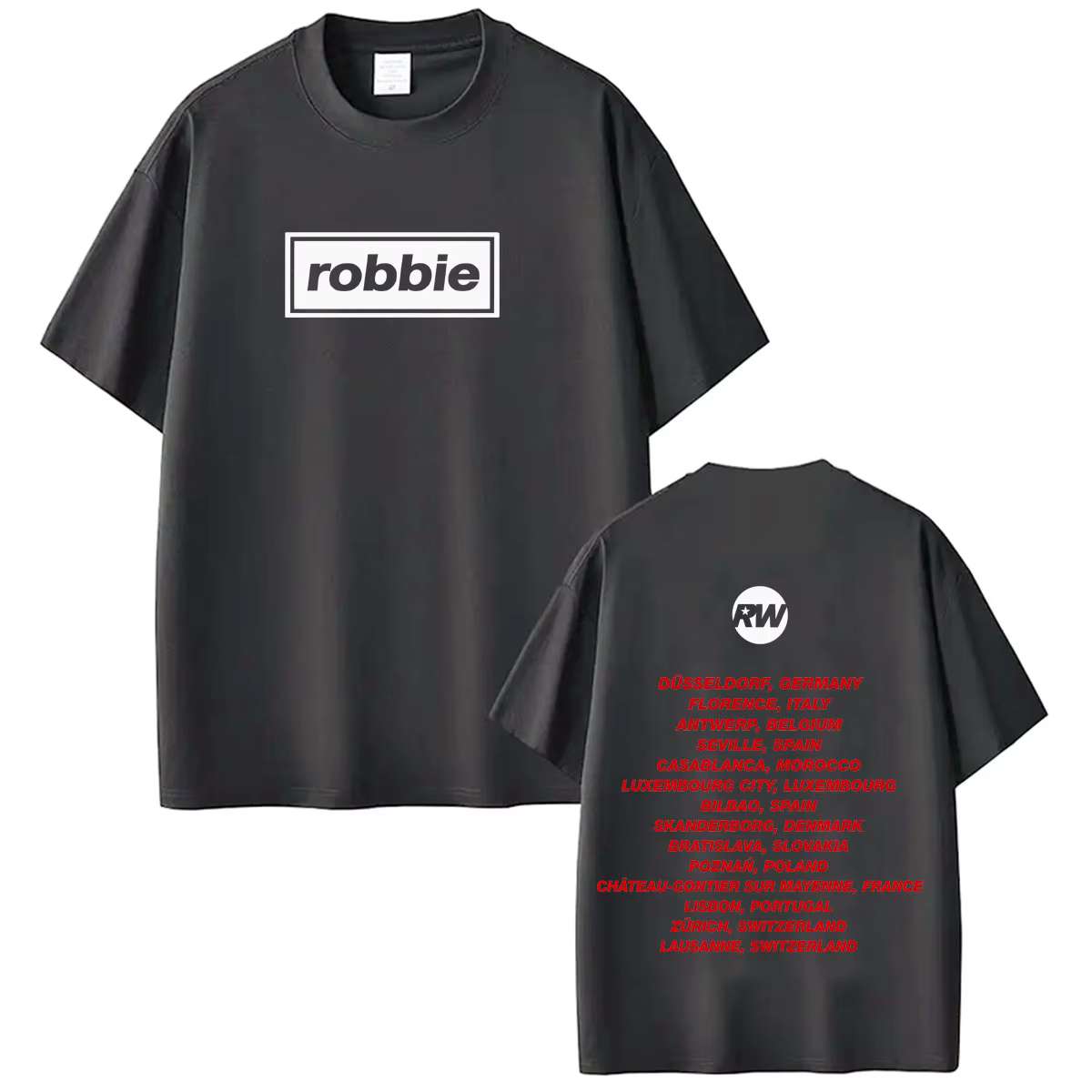 Robbie Williams BRITPOP Album 2026 Tour Print T-shirts Hommes Femmes T-shirt Mode Manches Courtes Coton Décontracté Oversize