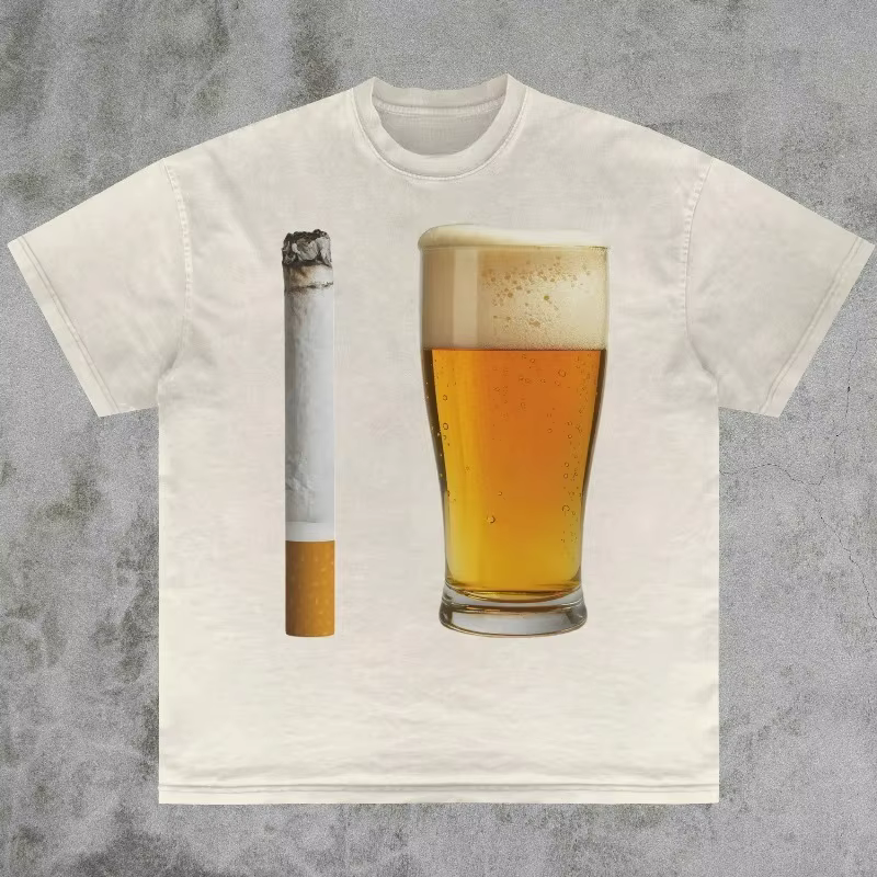 T-shirt Bière et Cigarette