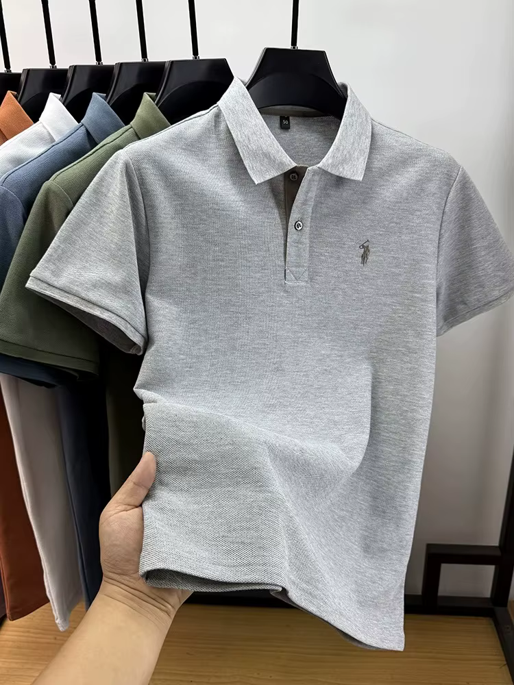 Marque de luxe 100% coton manches courtes polo shirt été nouvelles tendances poney exquis brodé t