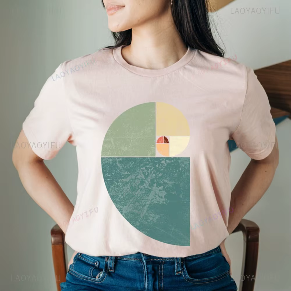 Fibonacci rapport d'or T-Shirt géométrie sacrée Science professeur de mathématiques T-Shirt Harajuku casual mode ample à manches courtes T-Shirt