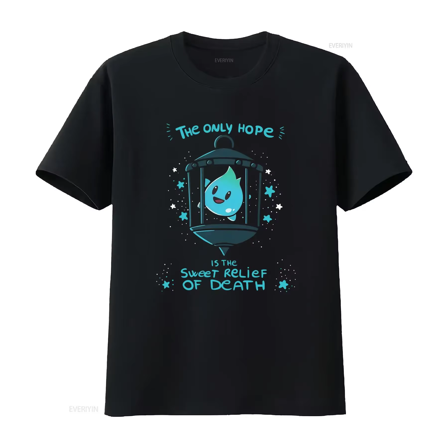 T-shirt Lumalee The Only Hope Is Sweet Relief Of Death Design Luna Star Print Unique vintage Washed homme Stretched