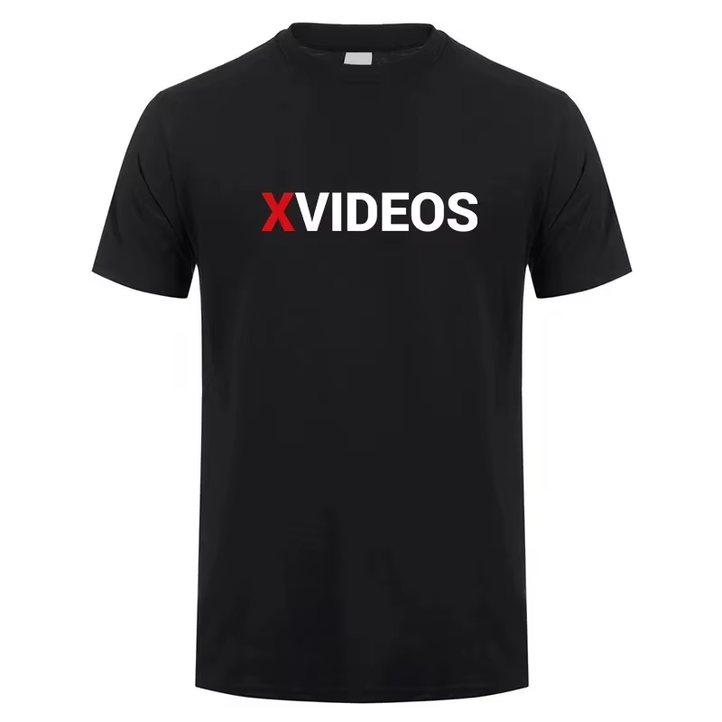 Xvideos T-shirt d'été en coton à manches courtes pour hommes