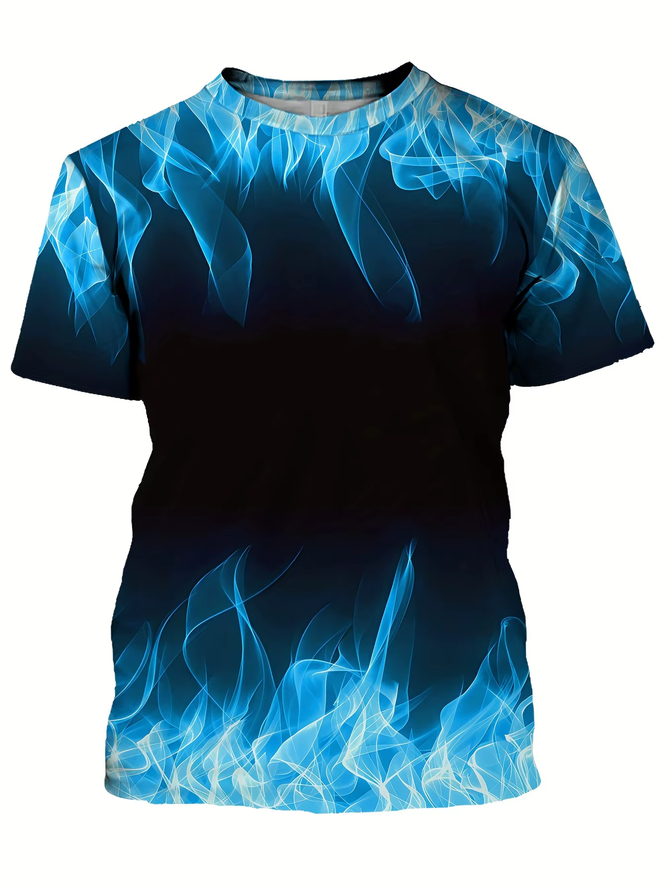 One Summer Essential-T-Shirt Imprimé Flamme Bleue 3D
