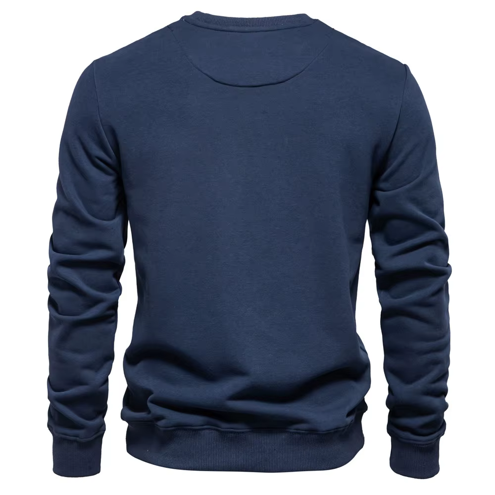 Nouveau t-shirt à manches longues pour hommes solide printemps décontracté