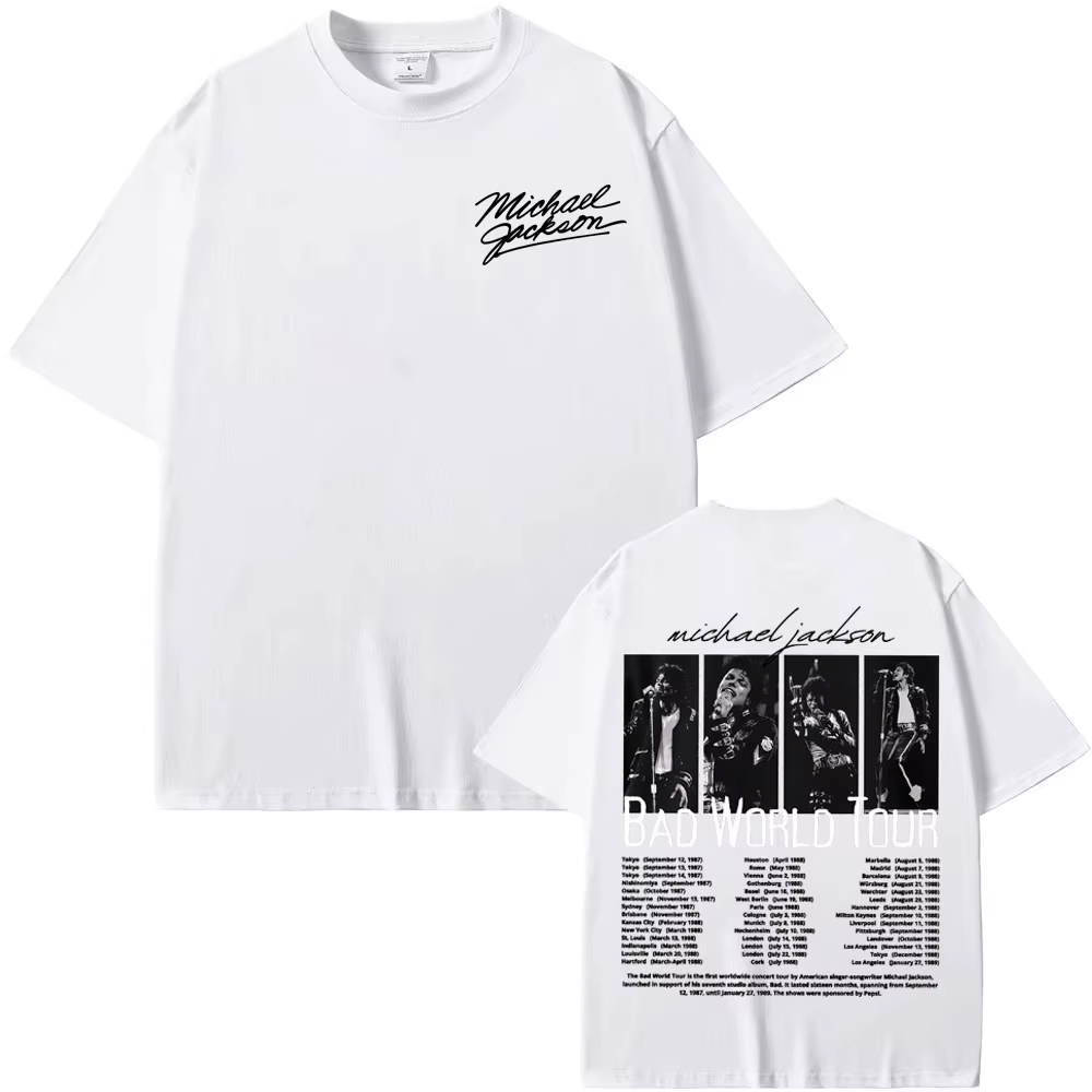 T-shirt King of Pop Michael Jackson Bad World Tour pour hommes et femmes
