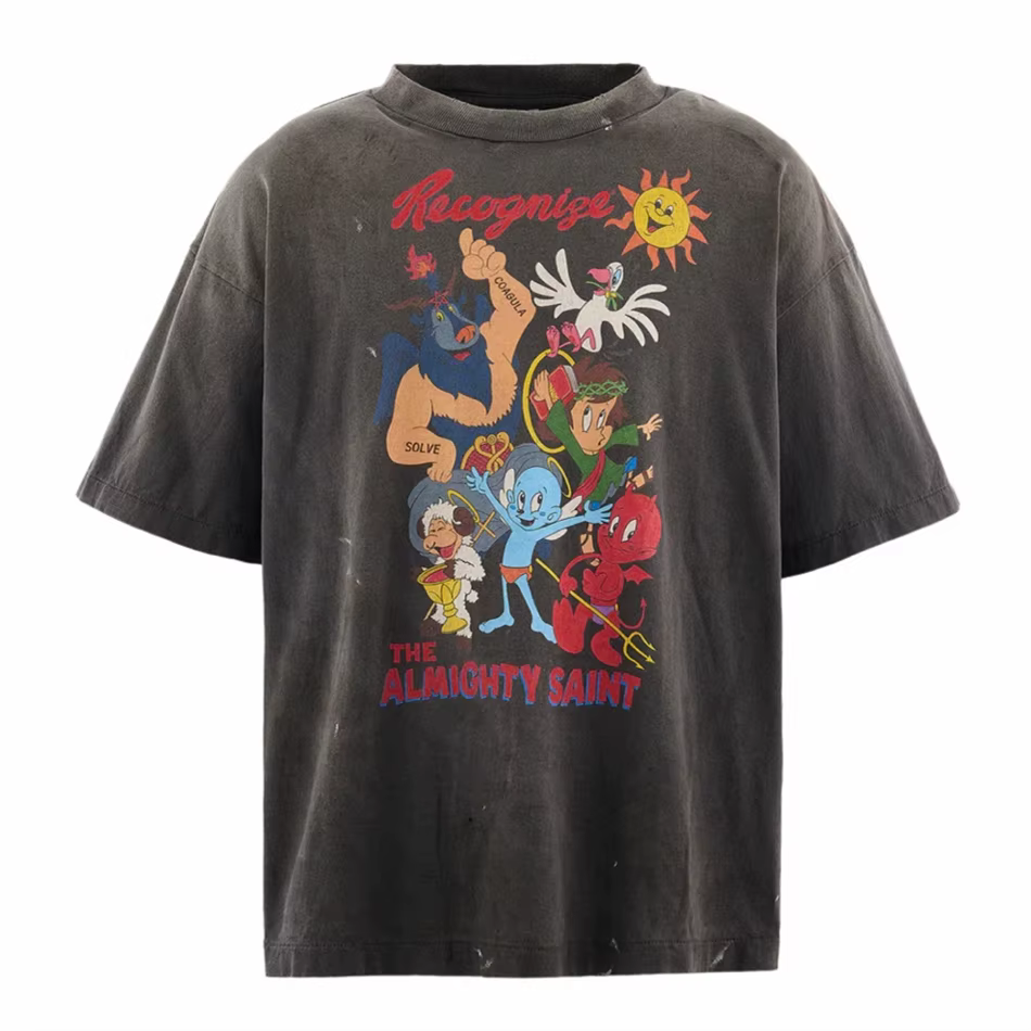 T-shirt SAINT Cartoon Angel Devil pour hommes et femmes 2026ss Tee Tops