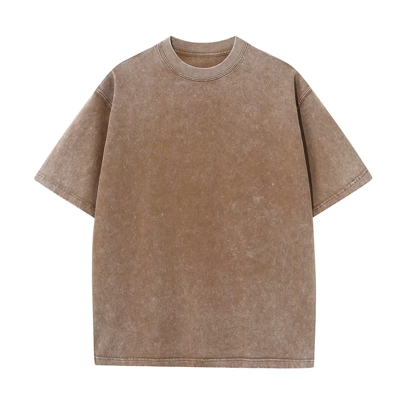 T-shirt d'été pour hommes 230G coton lourd Vintage lavé T-Shirts surdimensionné à manches courtes en vrac Streetwear