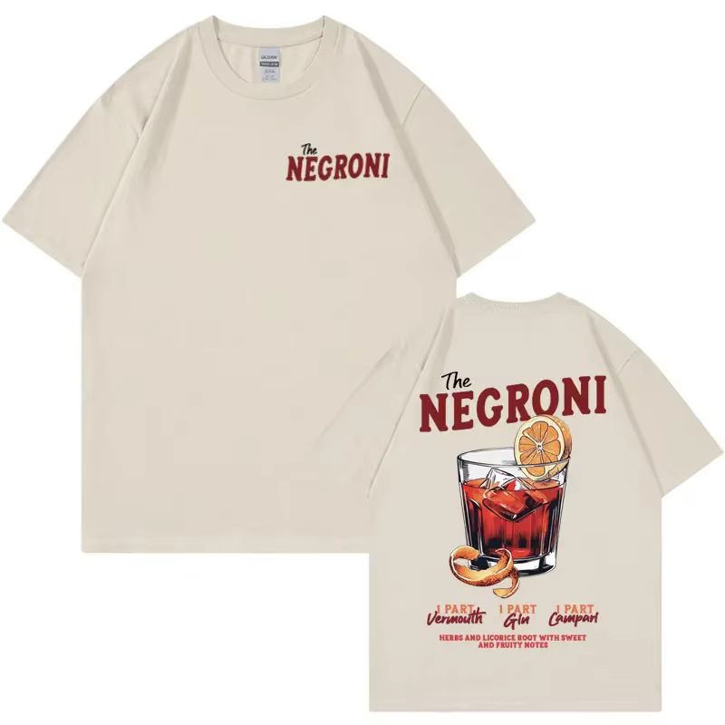 THE NEGRONI unisexe t-shirt drôle Cocktail thème cadeau Meme T-shirts hommes été Pop Art Vintage mode à manches courtes