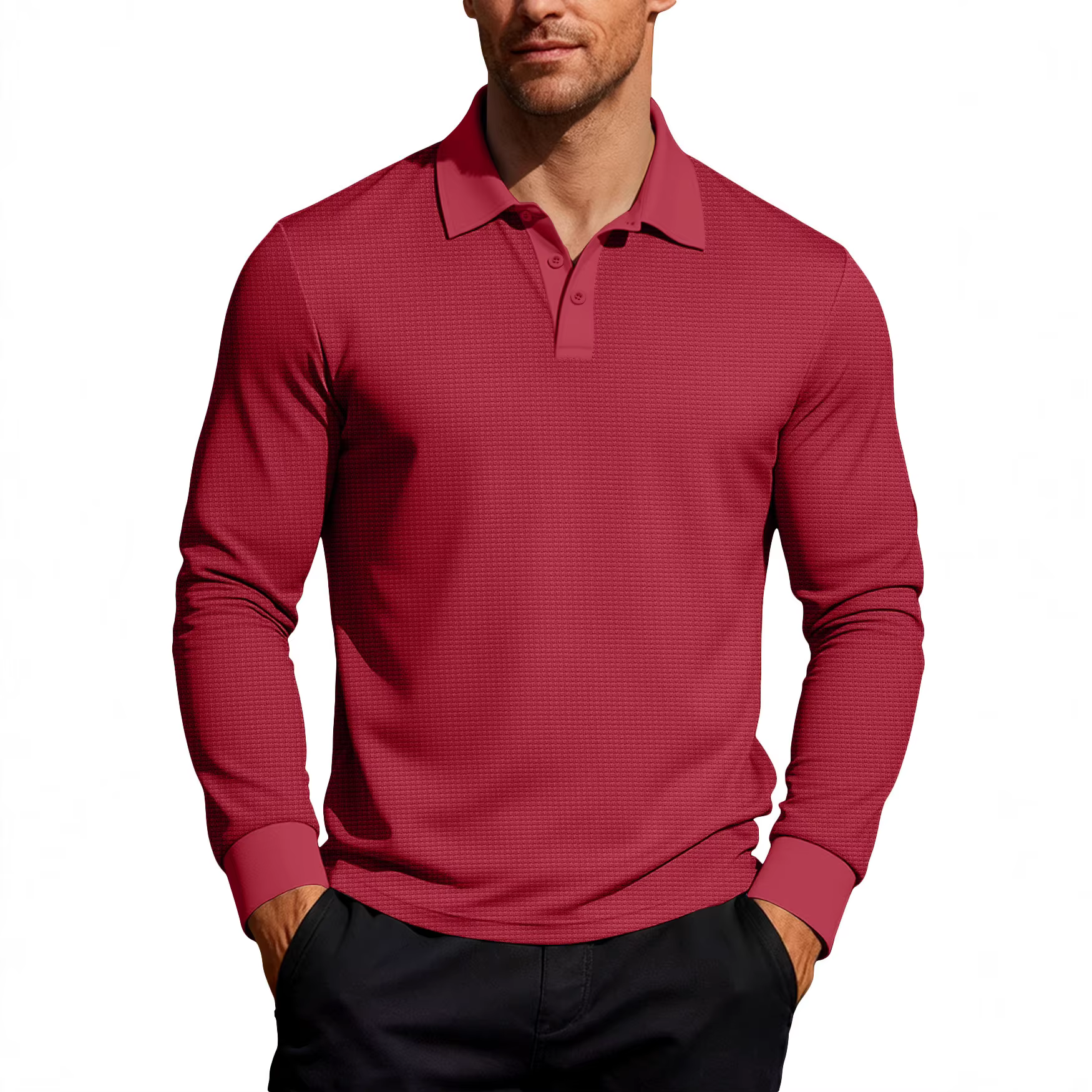 Polo à manches longues pour hommes