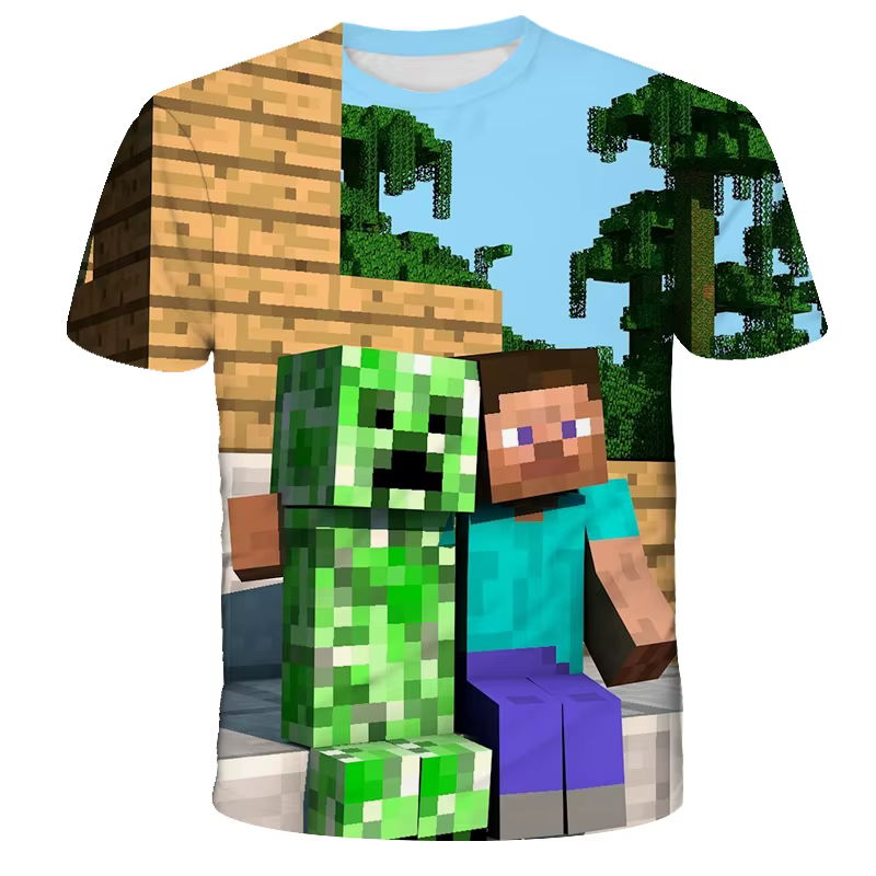 T-shirt décontracté Uniqlo Minecraft imprimé en 3D