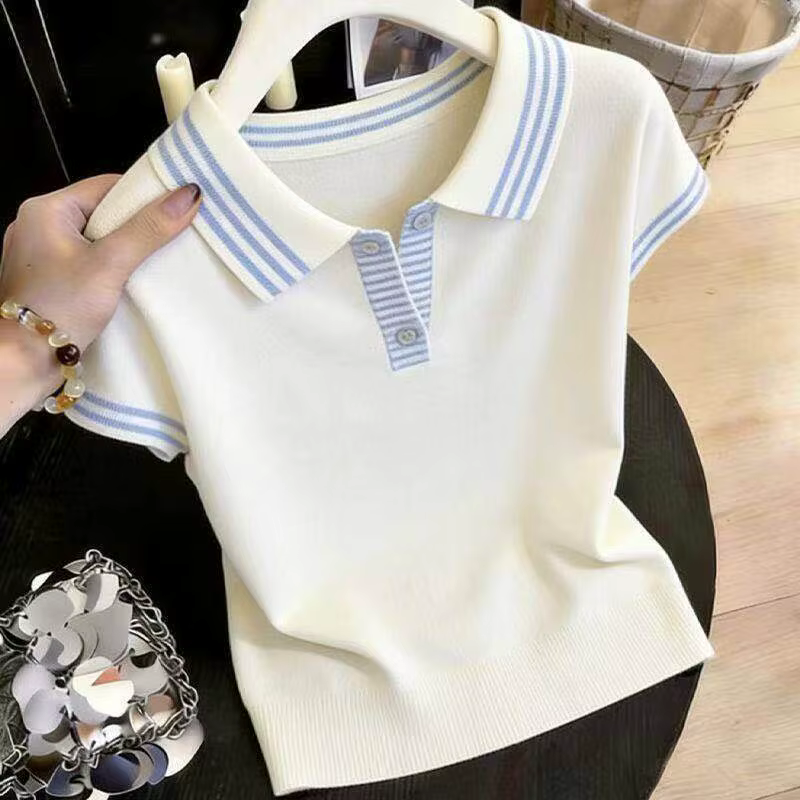 Pulls à manches courtes en tricot pour femmes